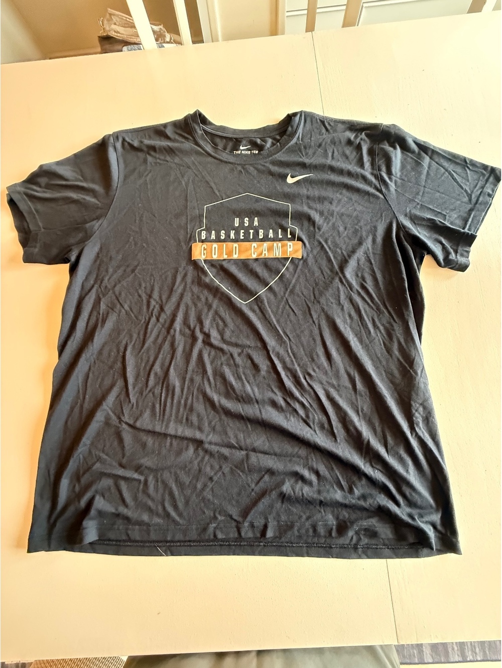 Nike USA Basketball Gold Camp Black Dri-FIT T-Shirt XXL Athletic Cut